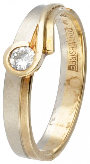 14K. Bicolor gold Desiree ring set with approx. 0.10 ct. diamond.
