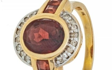 14K Yellow Gold and Ruby Ring Size 9