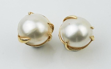 14KYG and Mabe Pearl Earrings