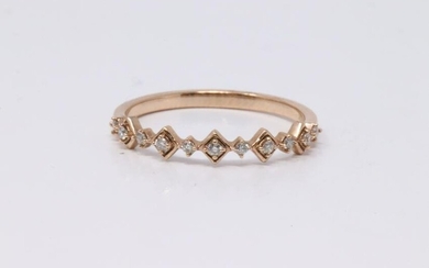 14Kt Rose Gold Diamond Stackable Ring