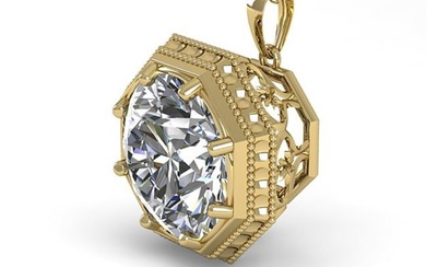 1.50 ctw VS/SI Diamond Necklace Art Deco 18k Yellow Gold