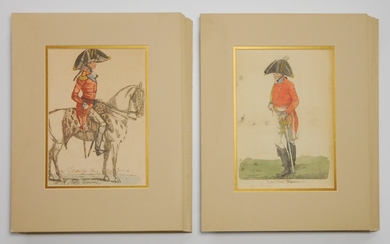 16 hand-colored etchings of generals and noblemen