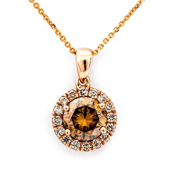 1.64 tcw VS1 Diamond Ring - 14 kt. Pink gold - Necklace with pendant - 1.40 ct Diamond - 0.24 ct Diamonds - No Reserve Price