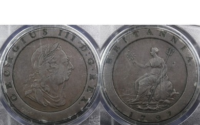 1797 Twopence, PCGS VF30, George III. A few notable edge kno...