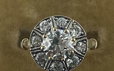 18 kt. Gold, Silver - Ring - 1,75 ct Diamond - Diamonds