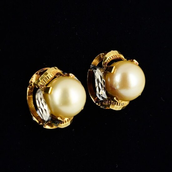 18 kt. Gold, South sea pearls, ⌀ 8.5 mm - Earrings