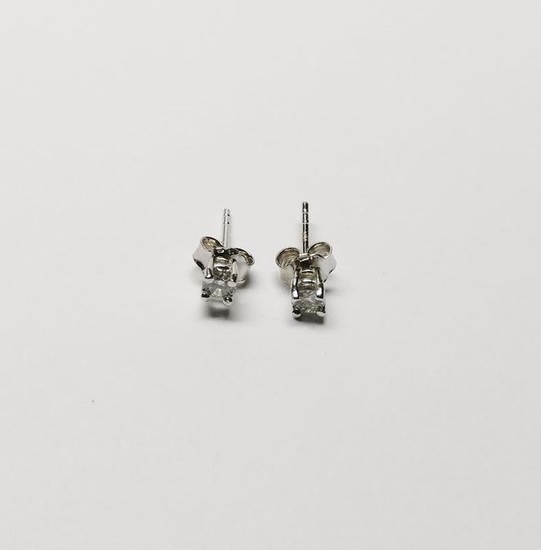 18 kt. White gold - Earrings - 0.29 ct Diamond