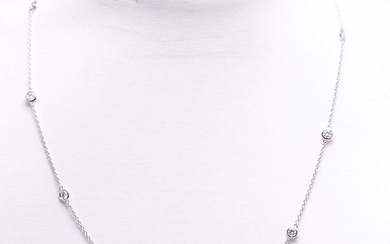18 kt. White gold - Necklace - 1.00 ct Diamond