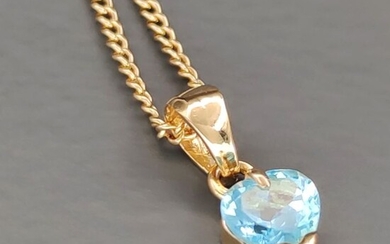 18 kt. Yellow gold - Necklace with pendant - 2.00 ct Topaz