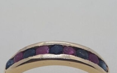 18 kt. Yellow gold - Ring - 0.40 ct Sapphire - Rubys