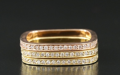 18K 0.96 CTW Diamond Stacking Eternity Bands Including Rose Gold