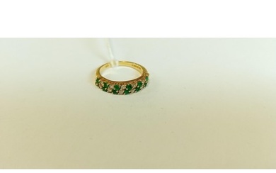 18ct gold diamond & emerald ring size K approx weighs 3.28g ...