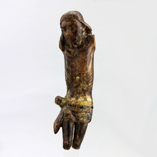 18th Century - Antique hand carved crucifix with corpus ( No arms and shins ) - Wood
