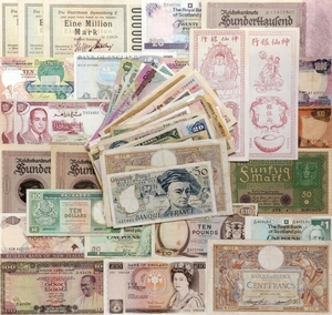 1907/5431: Collection of banknotes from all over the world, in total a. 135 pcs incl. some better