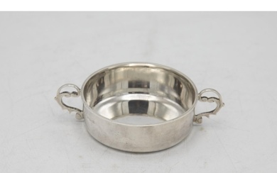 1920s silver twin handled butter dish or quaich, maker James...