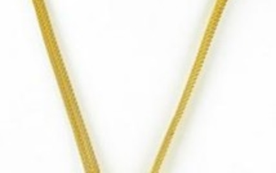 1960s Gilt Metal Mesh & Tassel Pearl Necklace