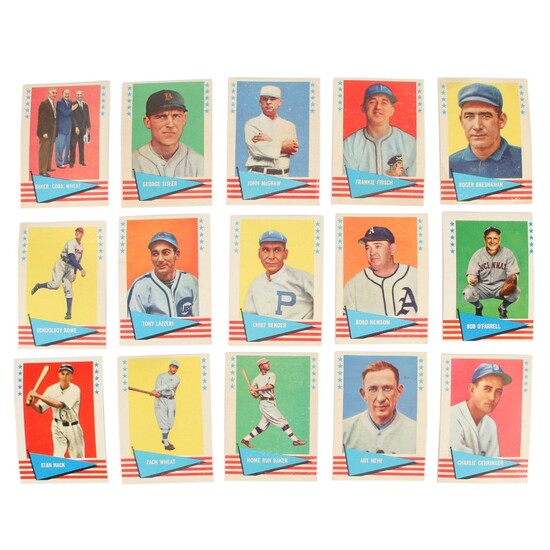 1961 Fleer "Baseball Greats" Baseball Cards with #1 Checklist