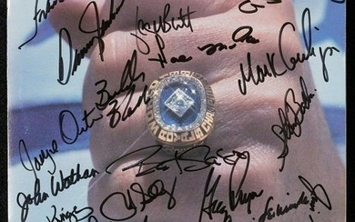 1986 Kansas City Royals Team Signed Yearbook Beckett COA World Series Ring