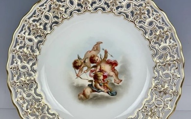 19TH C. RETICULATED MEISSEN PLATE