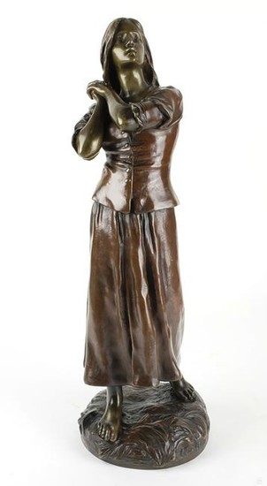 19th C. Bronze Figure of Jeanne D'Arc by Raoul Larche