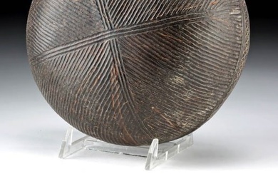 19th C. Fijian Incised Ritual Coconut Bowl