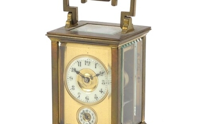 19th century brass cased carriage clock striking on a bell h...