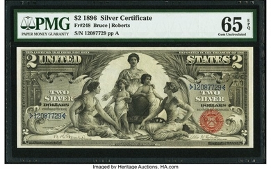 20031: Fr. 248 $2 1896 Silver Certificate PMG Gem Uncir