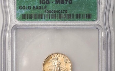 2004 $5 American Gold Eagle Coin ICG MS70