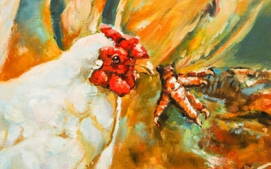 20th Century Chinese School paintings Chickens