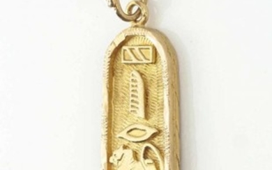 22K MID-CENTURY EGYPTIAN CARTOUCHE