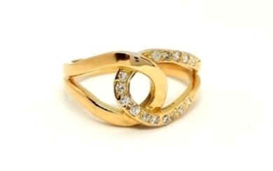 18 kts. Yellow gold - Ring Diamond