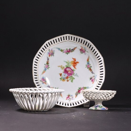 [3] Assorted German Porcelain Open Lace Reticulated