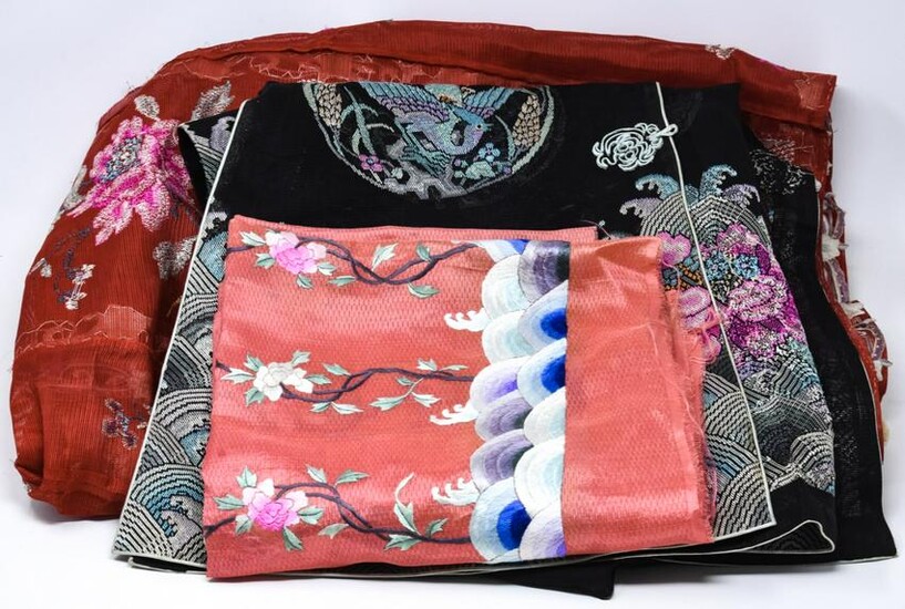 3 Chinese Silk Embroidered Textiles
