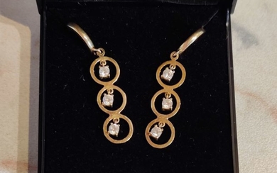 18 kt. Yellow gold - Earrings - 0,60 ct Diamond