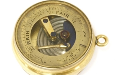 An 18ct gold pocket barometer and compass