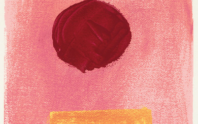 ADOLPH GOTTLIEB Pink Ground. Color screenprint, 1972. 600x450 mm; 23 5/8x17 3/4 inches,...
