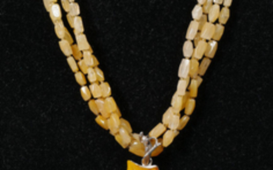 Butterscotch Amber Chunk Sterling Necklace