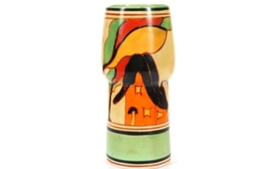 Clarice Cliff Bizarre Fantasque Orange House pattern vase...
