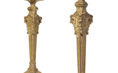 A PAIR OF FRENCH GILTWOOD TORCHÈRES, OF LOUIS XIV STYLE, LATE 19TH CENTURY