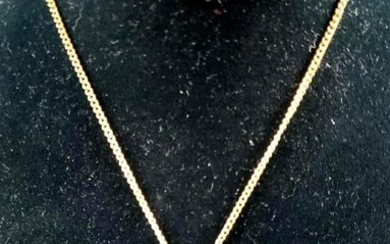 Gold Colored and Faux Sapphire Pendant Necklace
