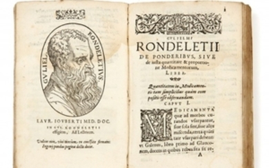Guillaume RONDELET 1507-1566 De ponderibus, sive de Justa quantitate & proportione medicamentorum, liber