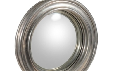 A large convex wall mirror