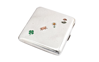 A late 19th / early 20th Austrian 900 standard silver and enamel cigreatte case, Vienna 1882-1922 by