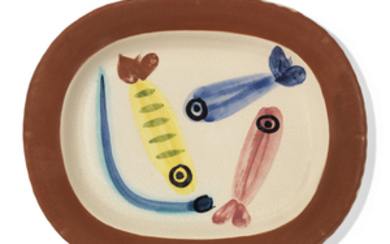 Pablo Picasso (1881-1973), Quatre poissons polychromes