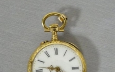 Petite montre de col en or jaune avec passant pour…