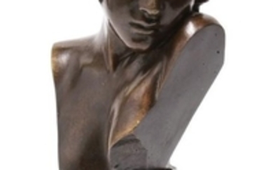 Sacha Sosno "Modern Bust of a Girl" Bronze