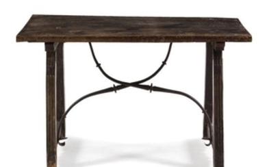 * A Spanish Baroque Walnut Trestle Table