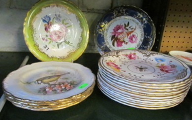 Twelve Coalport limited edition plates 'Roses' and four Royal Albert Woodland birds collectors' plates