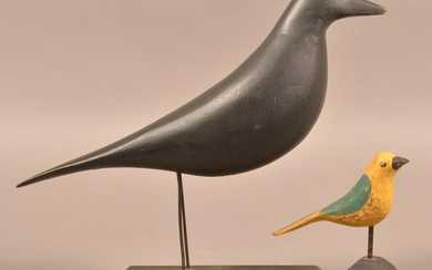 Two Contemporary folk Art Bird Carvings.