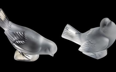 * Two Lalique Molded and Frosted Glass Figures
